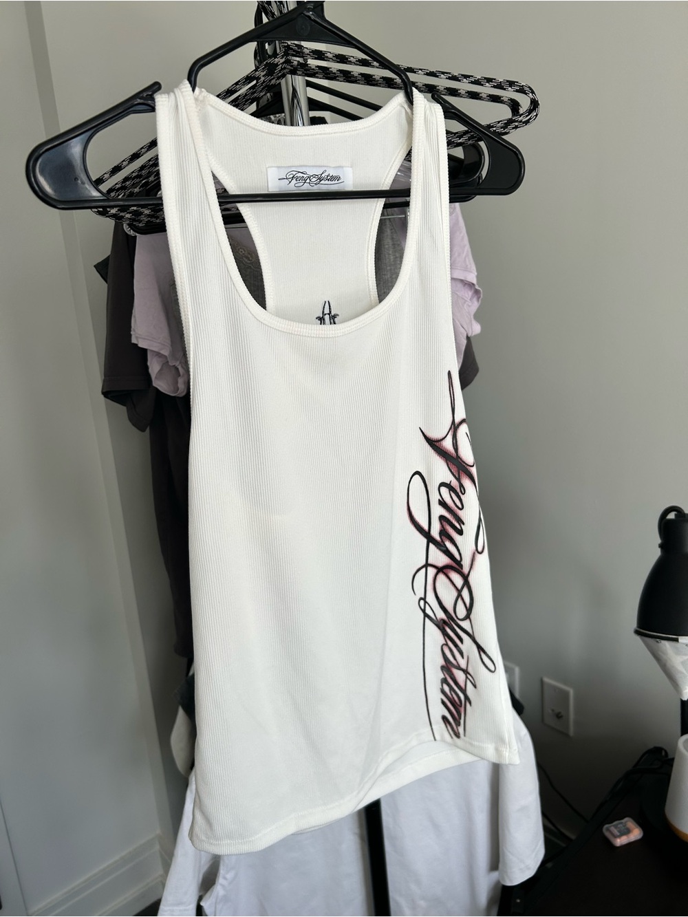Fengsystem White Racerback Tank Top